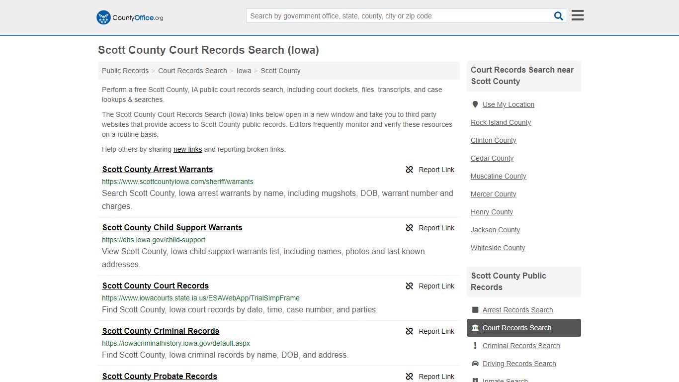 Court Records Search - Scott County, IA (Adoptions ...