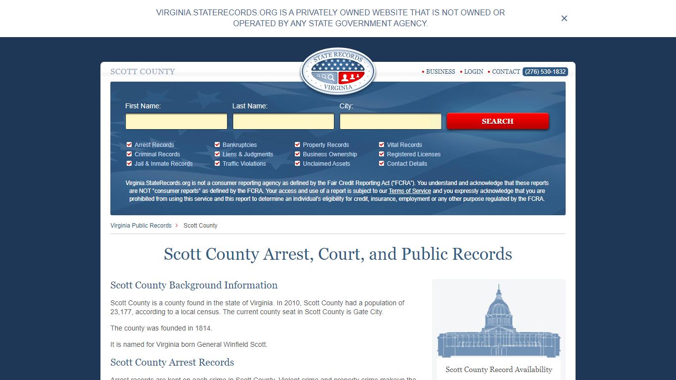 Scott County Arrest, Court, and Public Records